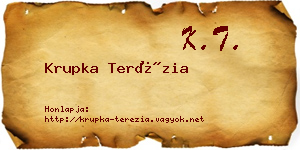 Krupka Terézia névjegykártya